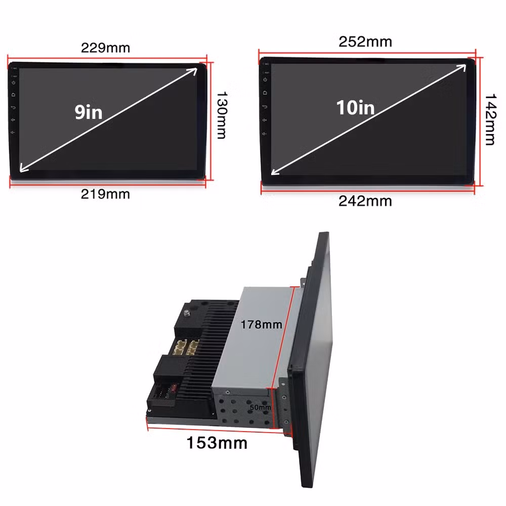 1 DIN Universal 9 Inch Touch Screen GPS Radio Stereo Android Car DVD Player with Navigator Model DSP Function RAM Make