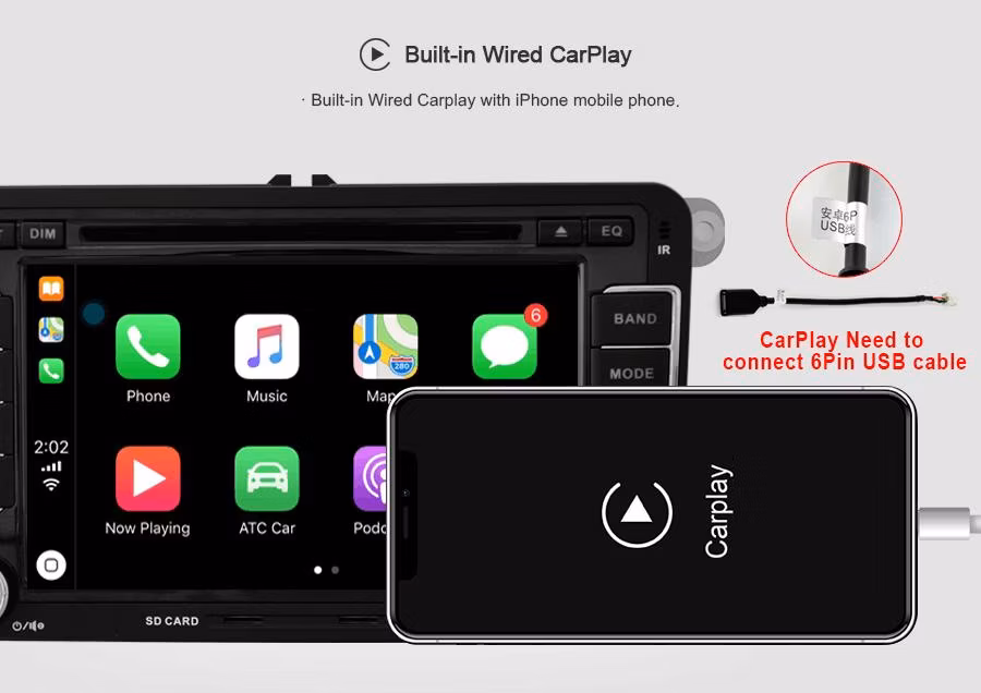 Witson Quad-Core Android 11 Car DVD Player for Ford Tourneo Carplay Radio WiFi Head Unit GPS Navigation