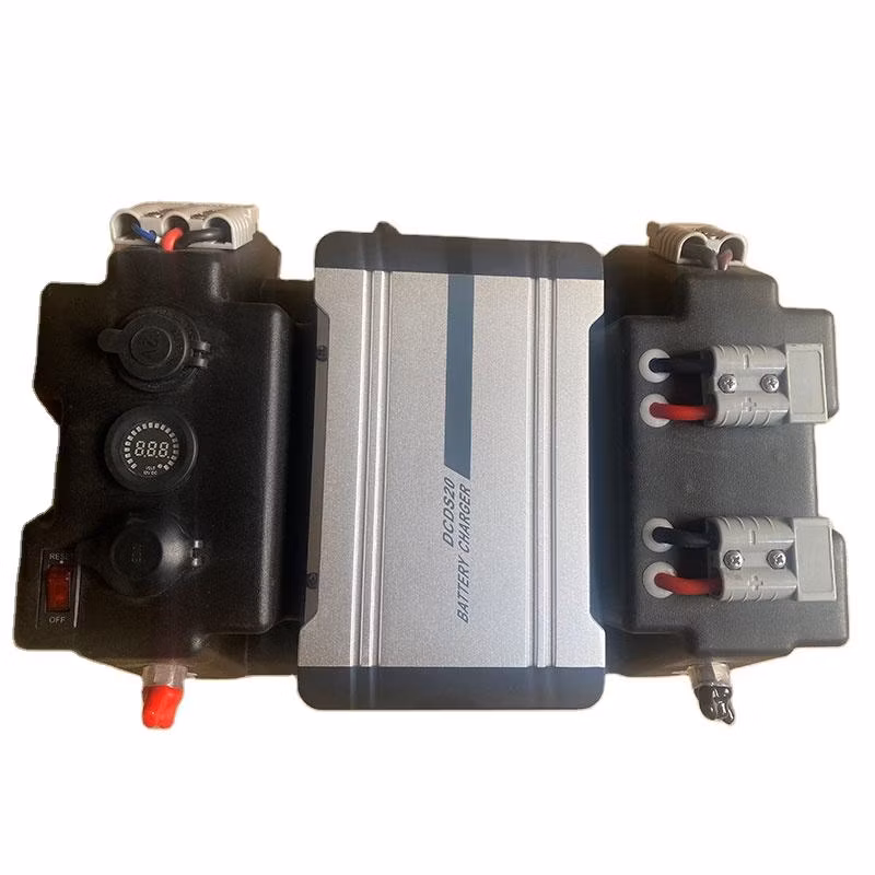 Portable Dual Battery Box Power Station Kit 12 V Marine Boat Camping Battery Boxes All-in-One Portable Power Solution