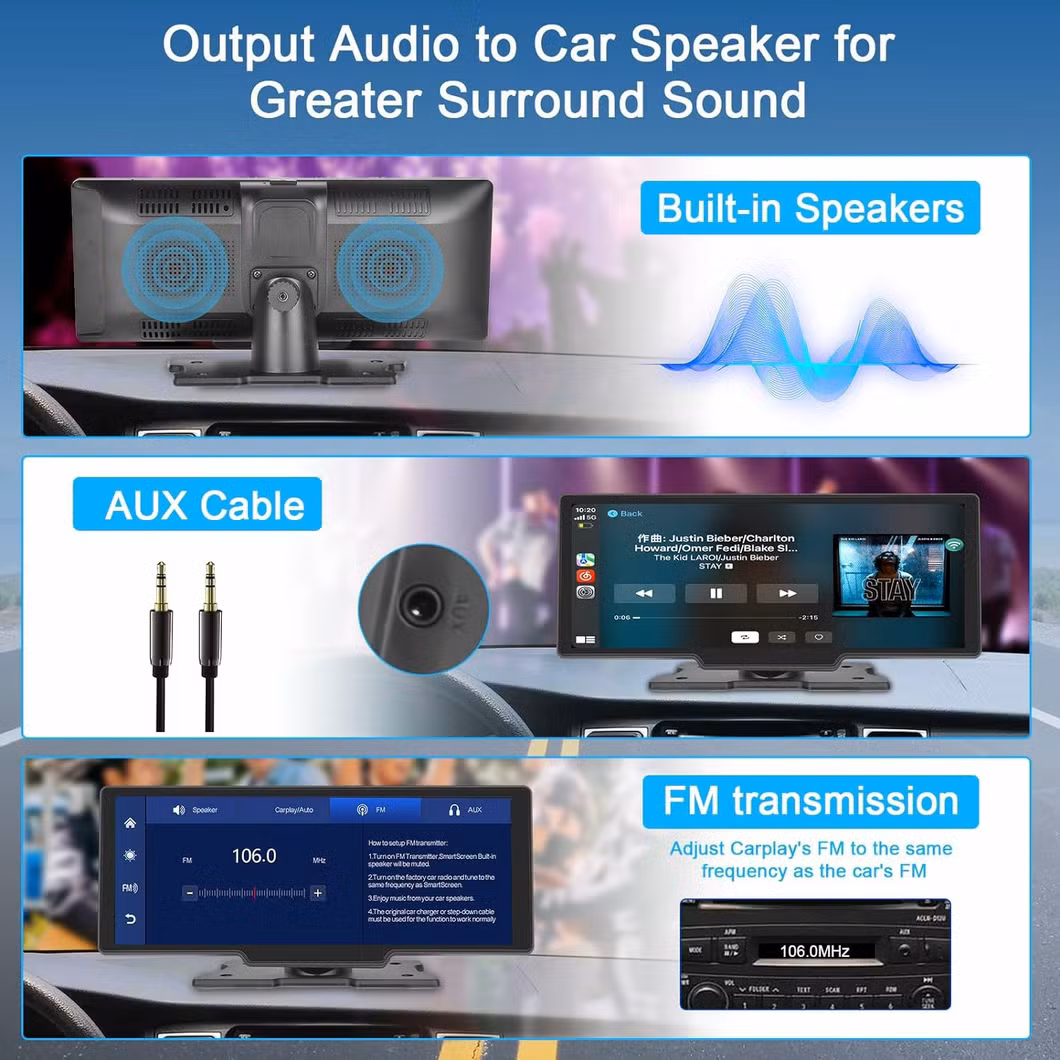 Rh-W515 10.26 Inch Touch Screen Carplay Android Auto Bluetooth Multimedia Player Car Video