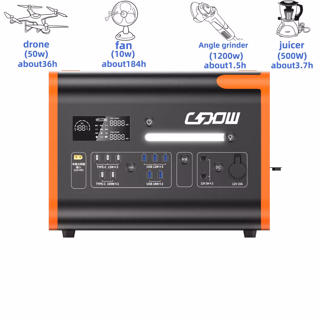 Wholesale OEM ODM 2200W Solar Generator Portable Energy Storage Power Super Fast Charging Station