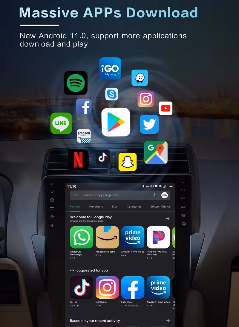 10.4" Car DVD Player for Touareg 10-17 Vertical Screen Android Car Stereo Touch Screen Carplay+DSP