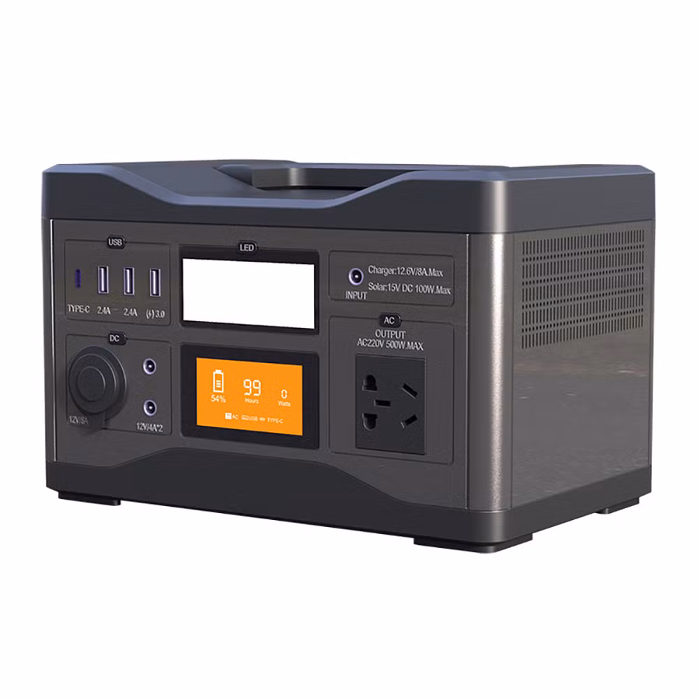 Outdoor Portable Power Bank Station Battery Charging 500W 1000W with Built-in Lithium Battery