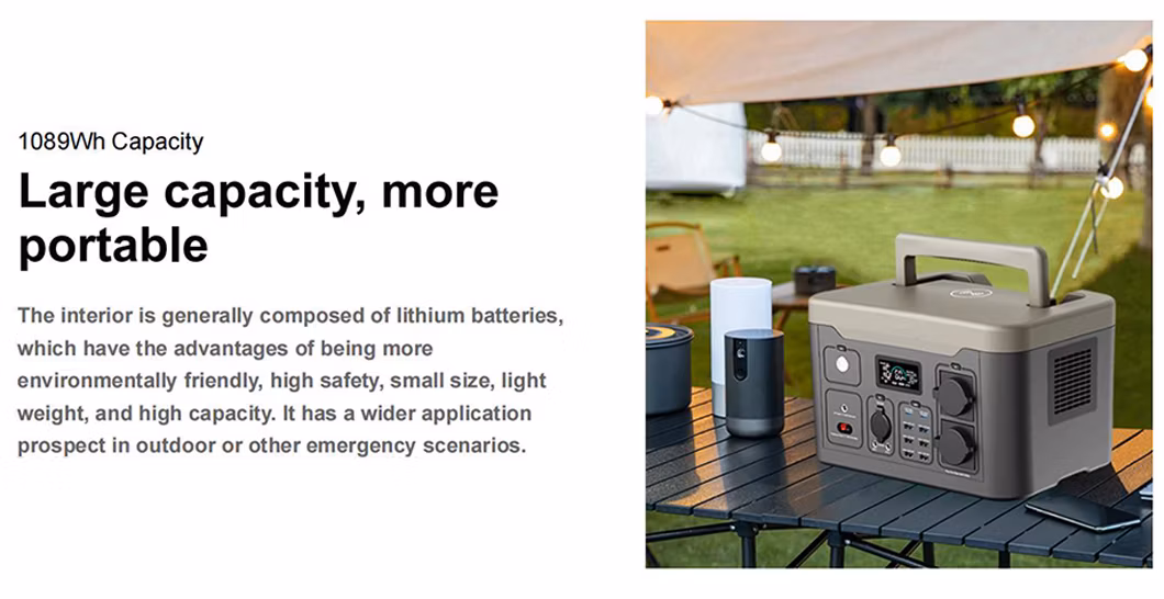 Hot 1089wh 1000W Bank Supply Mobile Portable Solar Generator Stations Power Station