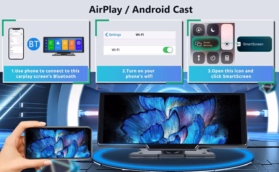 Rh-W515 10.26 Inch Touch Screen Carplay Android Auto Bluetooth Multimedia Player Car Video