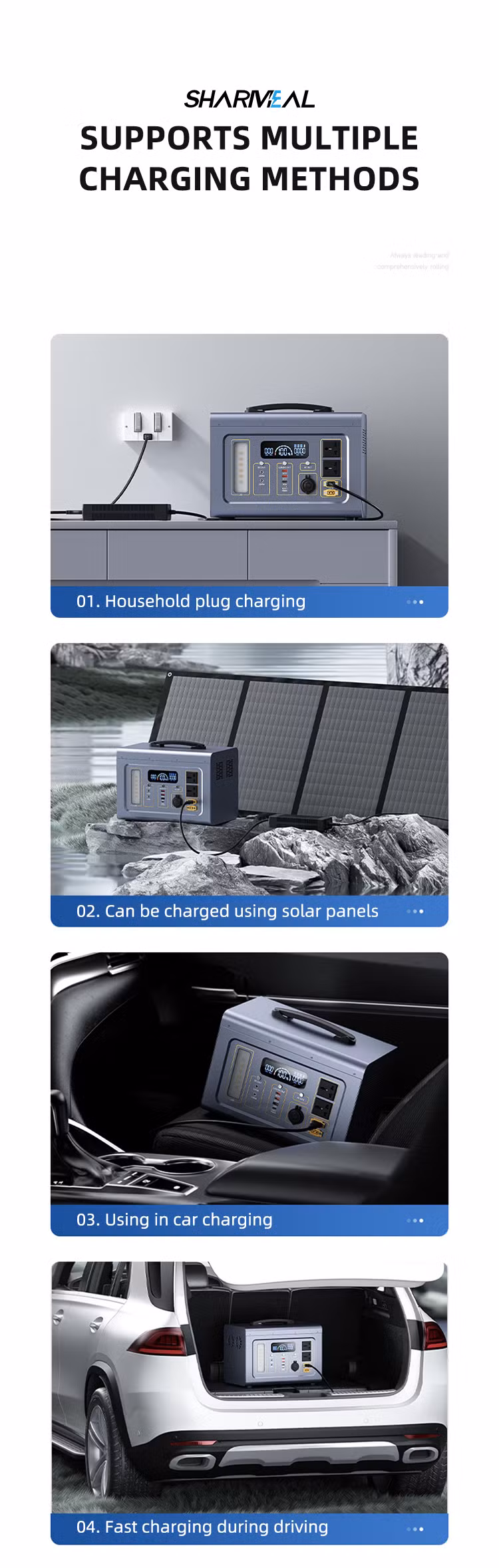 Support Global Agent Camping Outdoor Solar Generator Lithium Ion Battery 600W 648wh Portable Power Station Sm1000