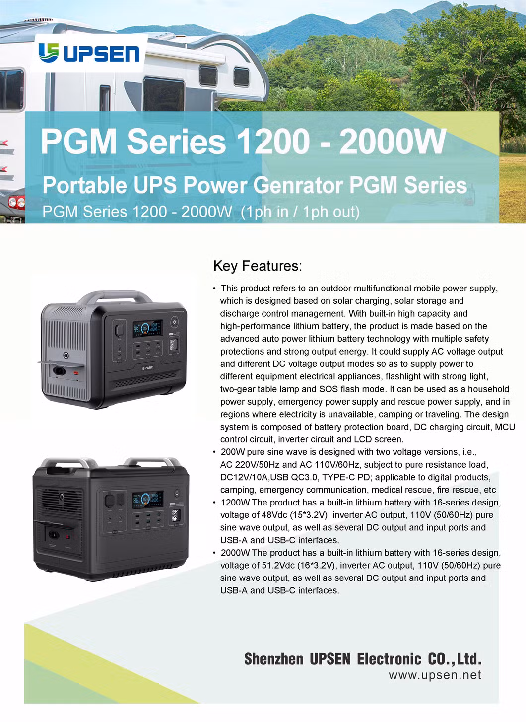 Portable 2000W Solar System Power Station with Solar Panel Battery Energy-Saving Mobile Supply for Camping