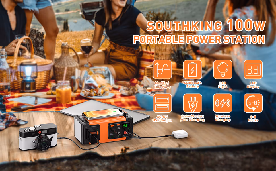2024 Portable Power Bank Station Power Generator 100W for Camping Outdoor Car Power Station