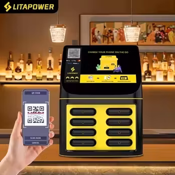 2025 New 8 Slots Shared Power Bank 5000mAh Sharing Power Bank Rental Sharing Station Portable Charger for Store Hotels Hospitals
