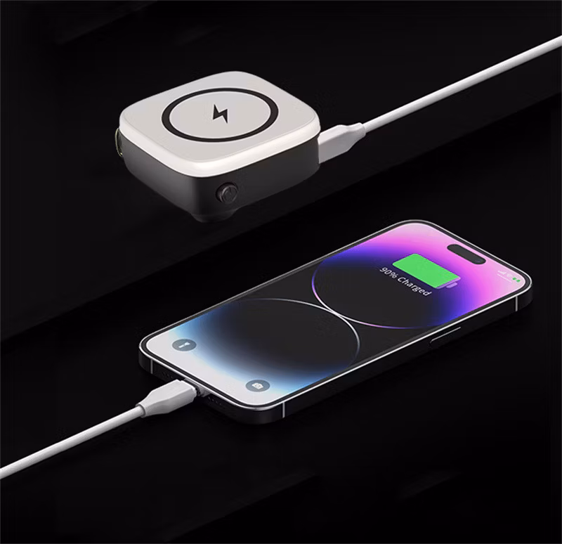 Best Selling Unique Camera Design Magnetic Wireless Power Bank 10000mAh Ultra Slim Pd20W Magsafing Built in Hook Portable Power Bank Station