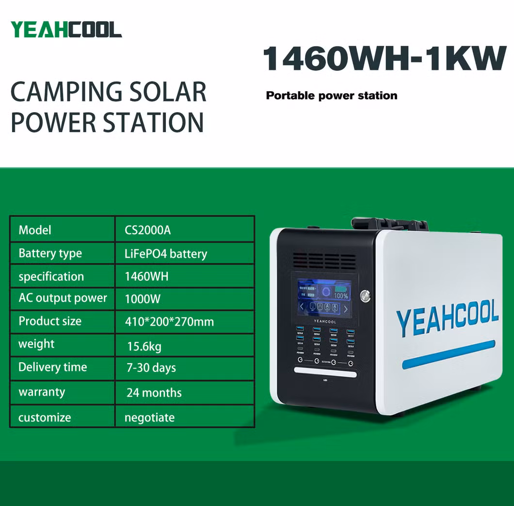 1000W. 1460wh Solar Power Station/Portable Power Station/Solar Generator