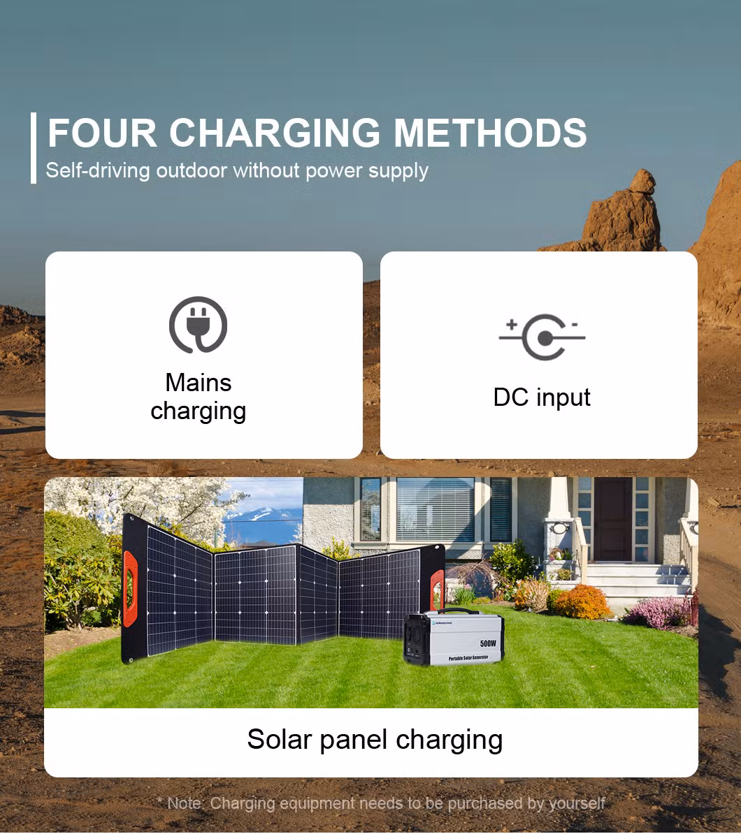 Hybrid Inverter 500wh Aoke Lithium Ion Solar Battery Portable Power Station