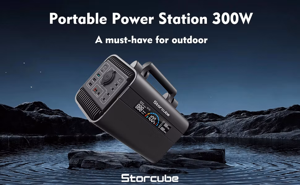 Portable Power Station 300W 294.4wh LiFePO4 Battery
