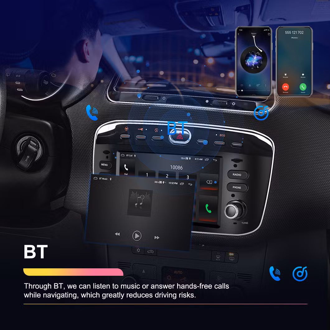 Punto10-16 Series Car Central Control Touch Screen 6.2 Inch/7 Inch Frame Integrated Replaceable Android Touch Screen System Android GPS DVD Player
