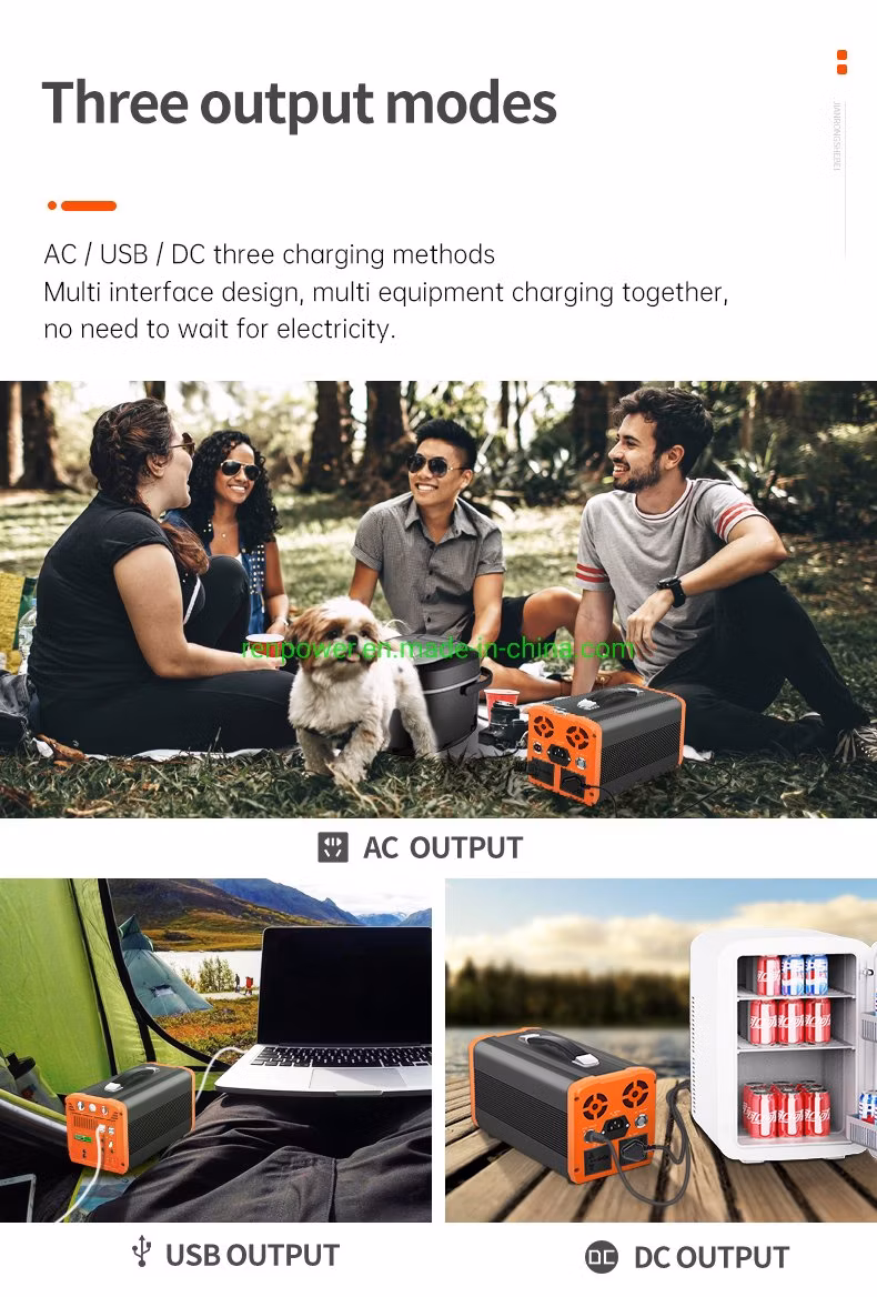 Foldable 300wh 500wh Portable Power Supply 3D Hologram Battery Power Station Emergency Outdoor Camping Power Bank Station