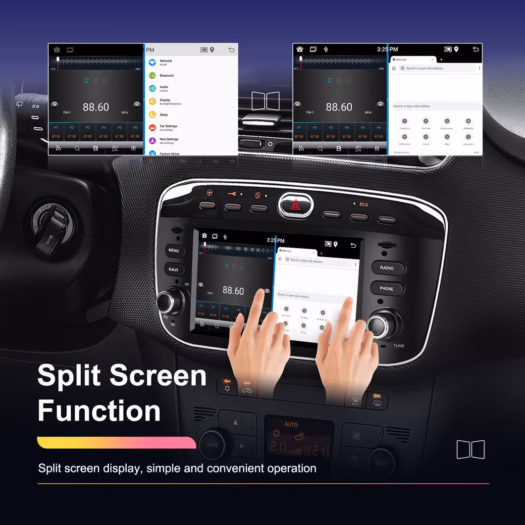 Punto10-16 Series Car Central Control Touch Screen 6.2 Inch/7 Inch Frame Integrated Replaceable Android Touch Screen System Android GPS DVD Player