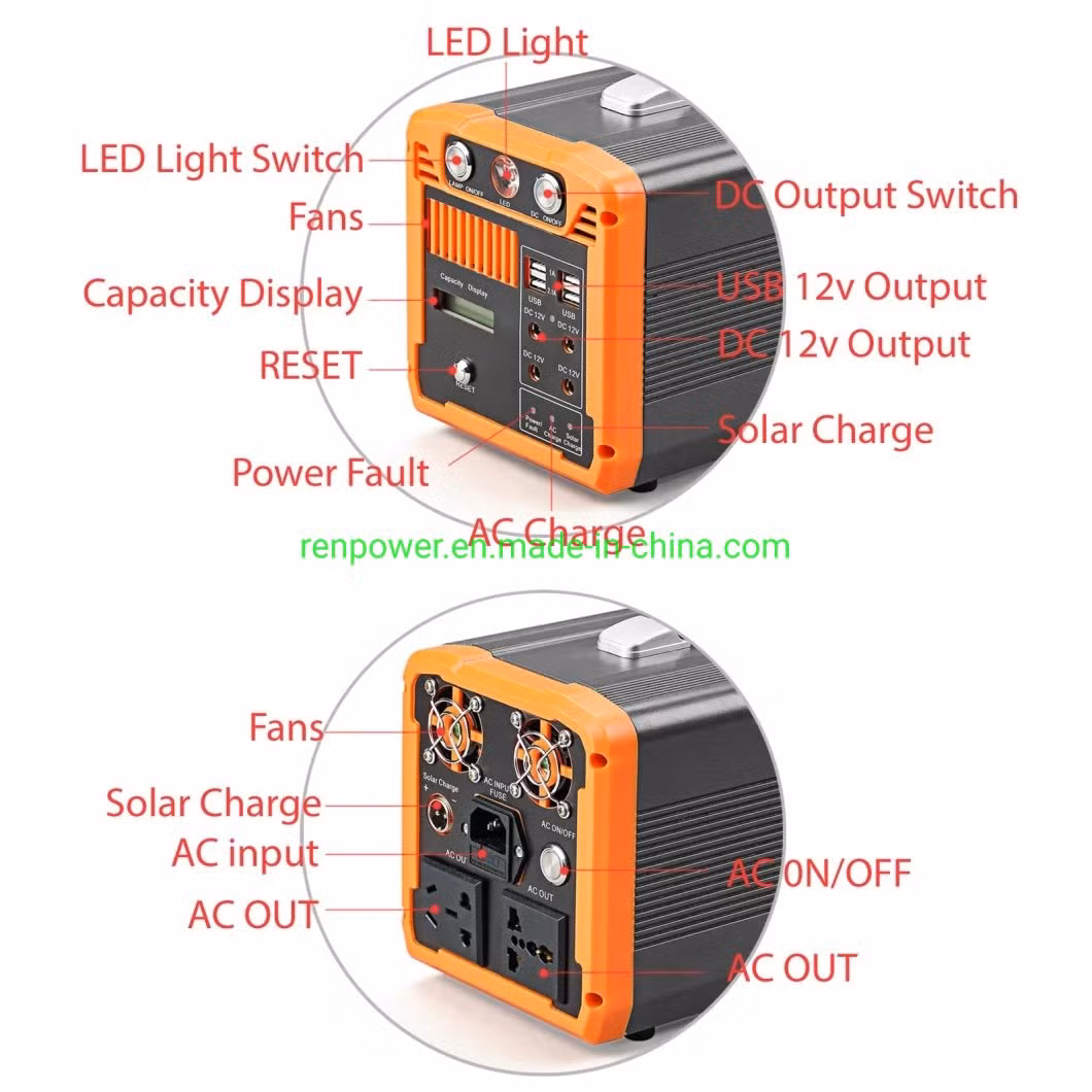 Foldable 300wh 500wh Portable Power Supply 3D Hologram Battery Power Station Emergency Outdoor Camping Power Bank Station