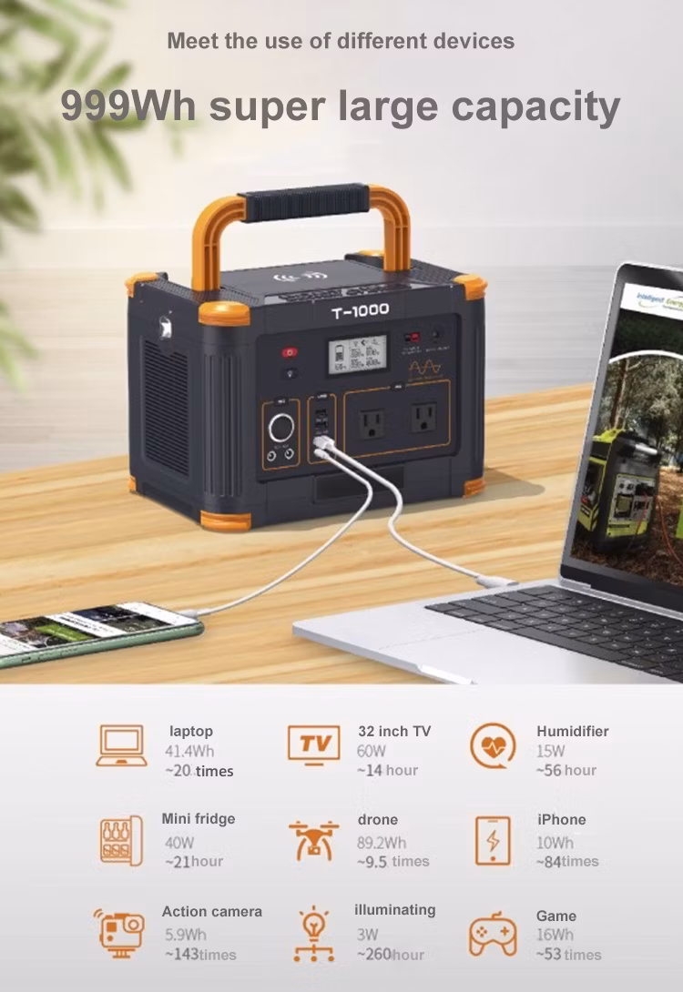 Original Factory Solar Generator Home Backup Outdoor Energy Storage Supply LED Light 500W Portable Power Station