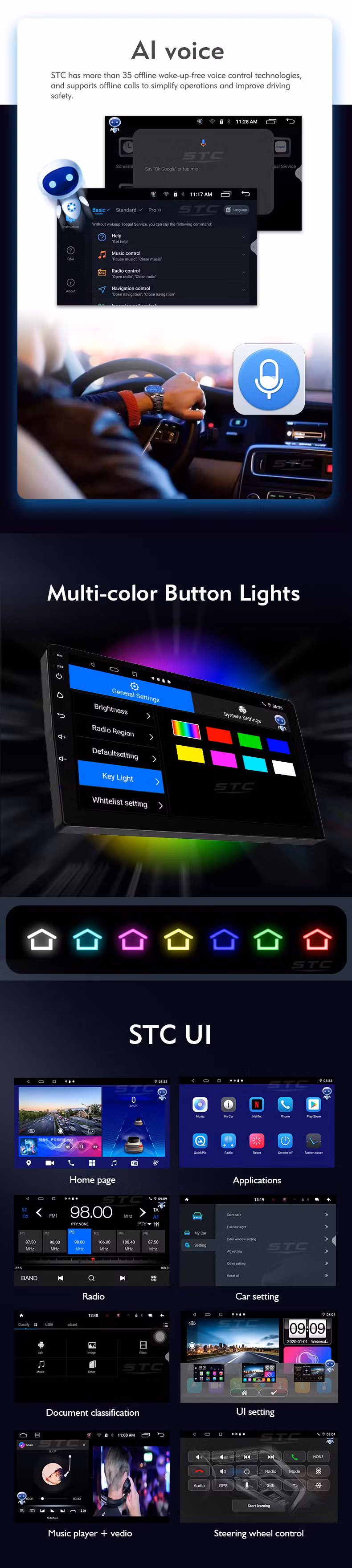2 DIN Android Universal Car Multimedia Player 2 DIN Android 8.1 Car DVD for Toyota Corolla 2013-2018 9 1g/16g Touch Screen Car R