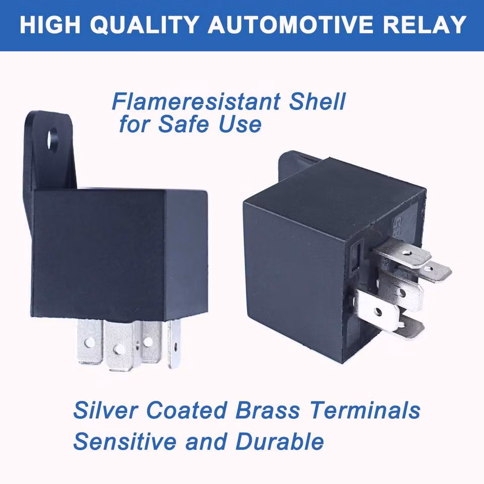 40/30 AMP 12V DC Waterproof Relay and Harness Heavy Duty 12 AWG Tinned Copper Wires 5-Pin Spdt Sealed Automotive Relay