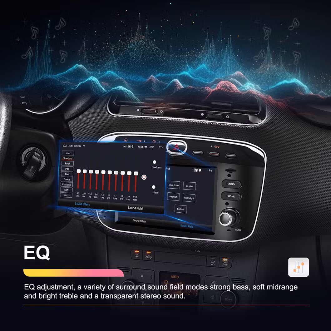 Punto10-16 Series Car Central Control Touch Screen 6.2 Inch/7 Inch Frame Integrated Replaceable Android Touch Screen System Android GPS DVD Player