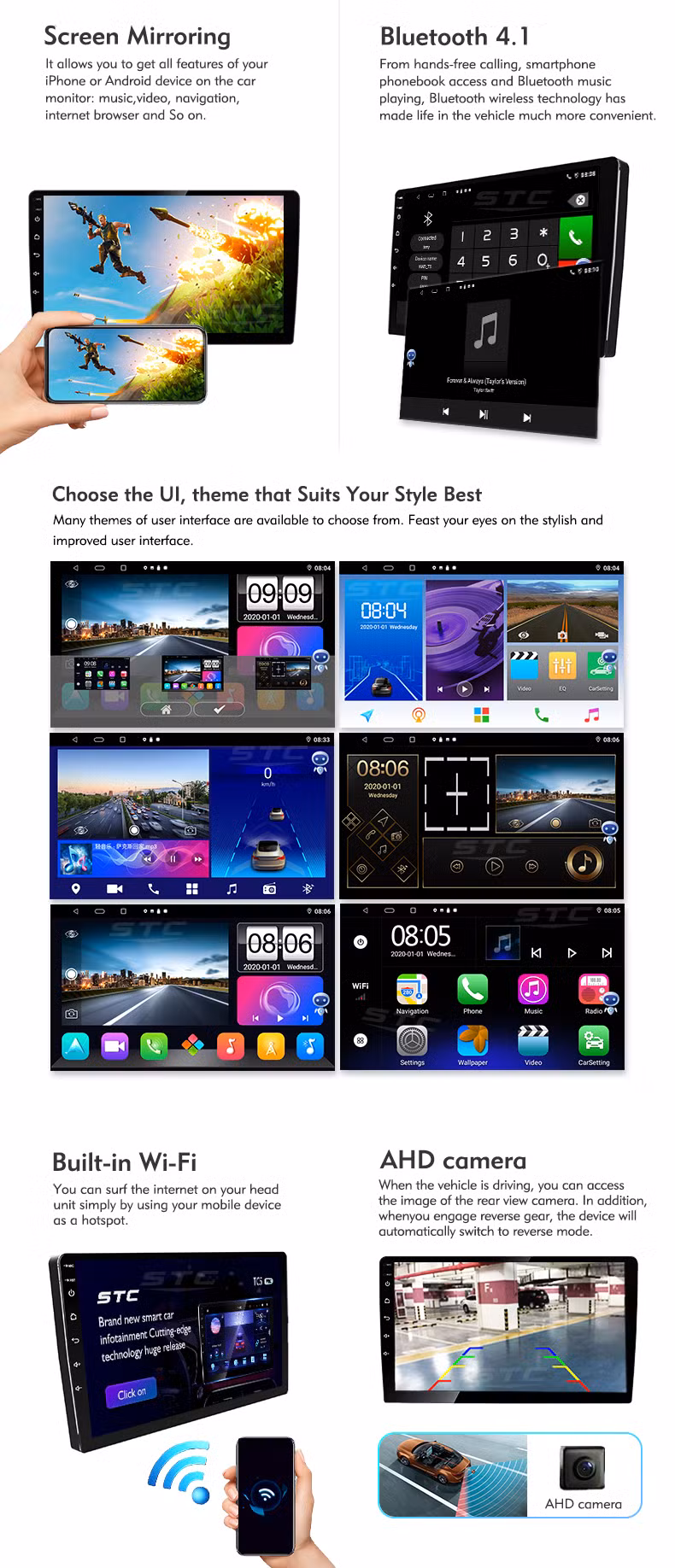 2 DIN Android Universal Car Multimedia Player 2 DIN Android 8.1 Car DVD for Toyota Corolla 2013-2018 9 1g/16g Touch Screen Car R