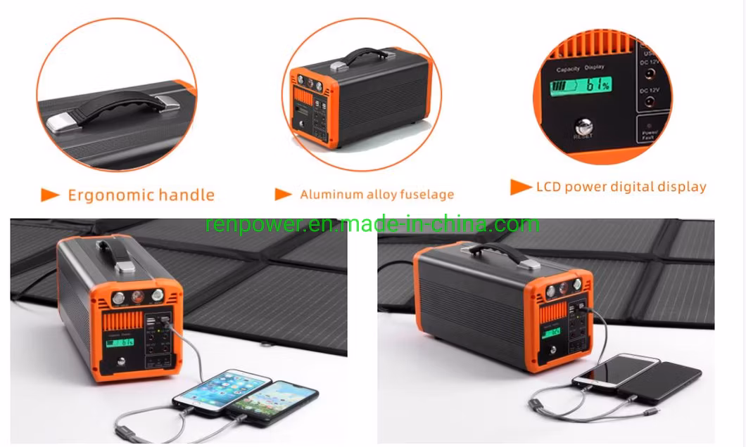 Foldable 300wh 500wh Portable Power Supply 3D Hologram Battery Power Station Emergency Outdoor Camping Power Bank Station