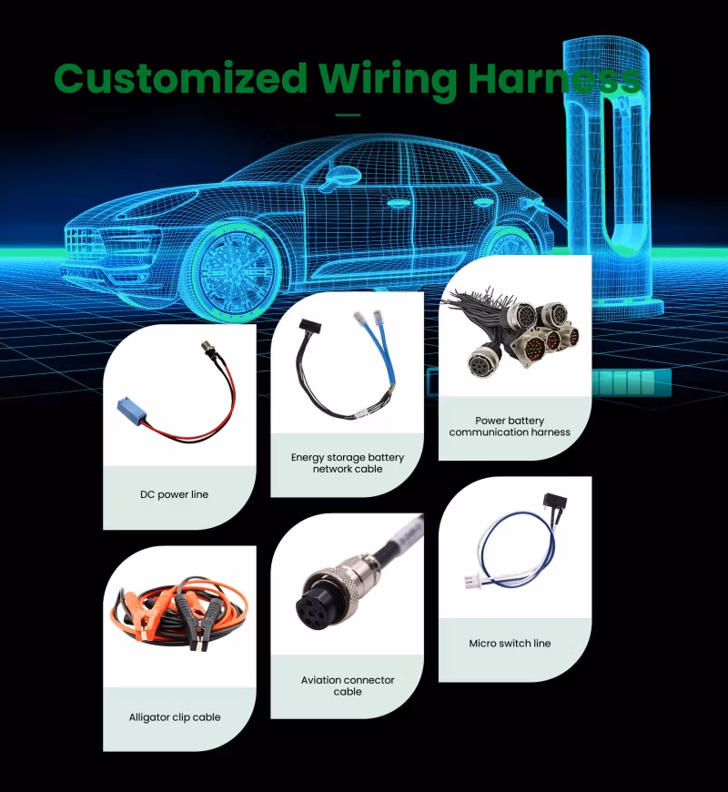 OEM New Energy Module Signal Output Wiring Harness PV Energy Storage Wire Harness Connectors Wire Harness Assembly for EV Pile Charging Station