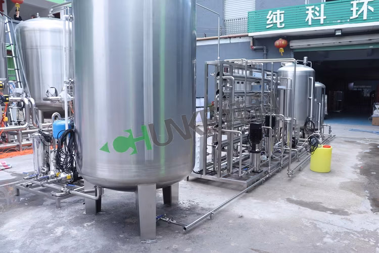 Purification Stainless Steel 1000L Reverse Osmosis Water Purifier Water Treatment System Water Two Stage RO Full SS304 EDI Deionized Plant 1t/H for Battery Use