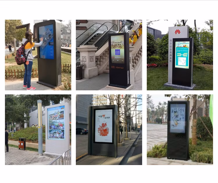 Intelligent Split Screen 32 Inch Vertical Standing LCD Digital Signage Android Outdoor Advertising Player