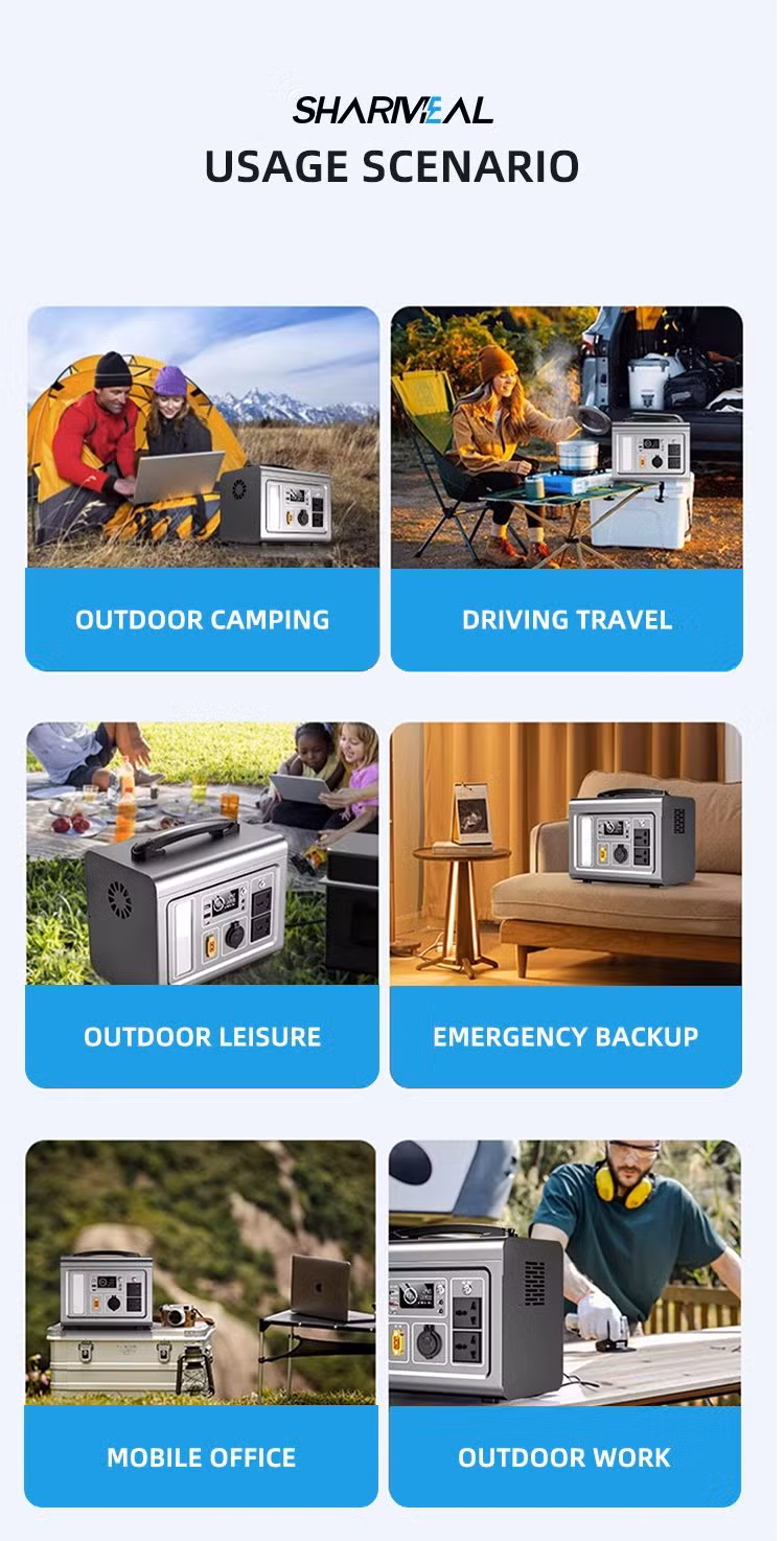 Customized Brand 110V Charging Battery 500-Watt Solar Generator Banks Supply 500W Portable Power Station for Outdoor Activities