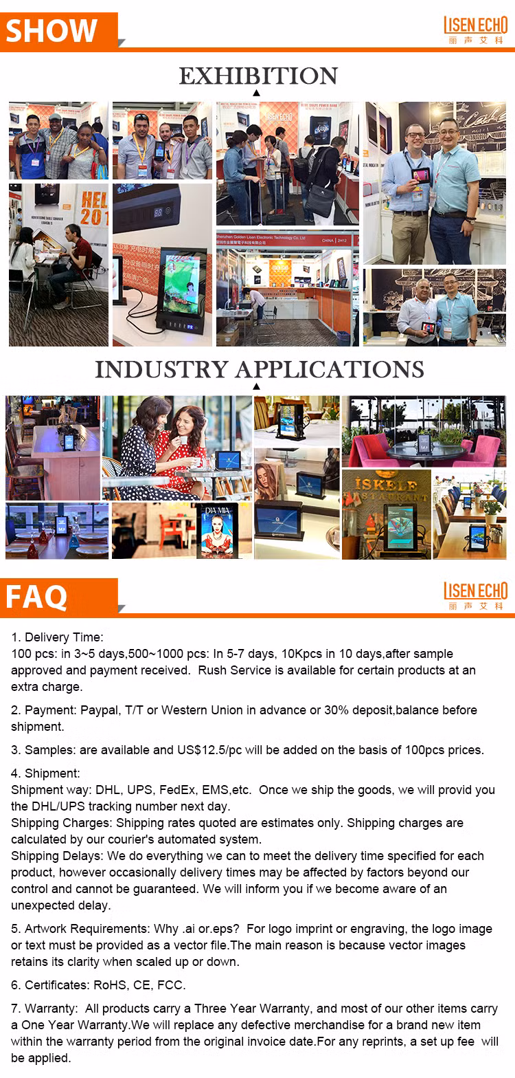 Desktop 7 Inch Table Top Digital Signage LCD Android Advertising Player with Calling Function