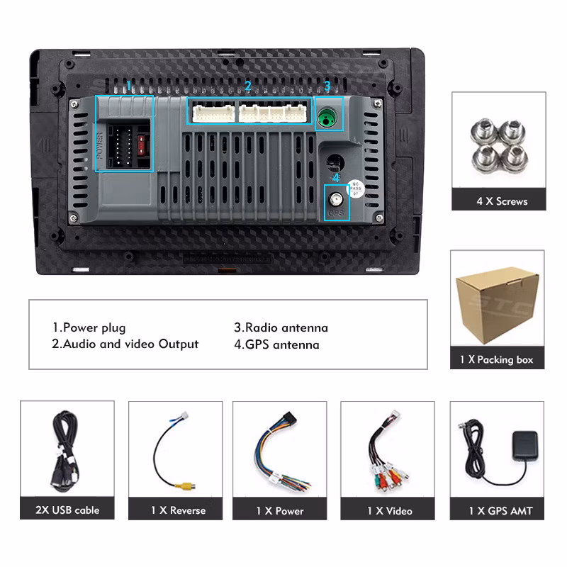 Stc 9" 1+13/2+32 Android 11 Car Stereo Double DIN Touch Screen 2 DIN Car Radio Video Autoradio GPS WiFi Bt FM RDS