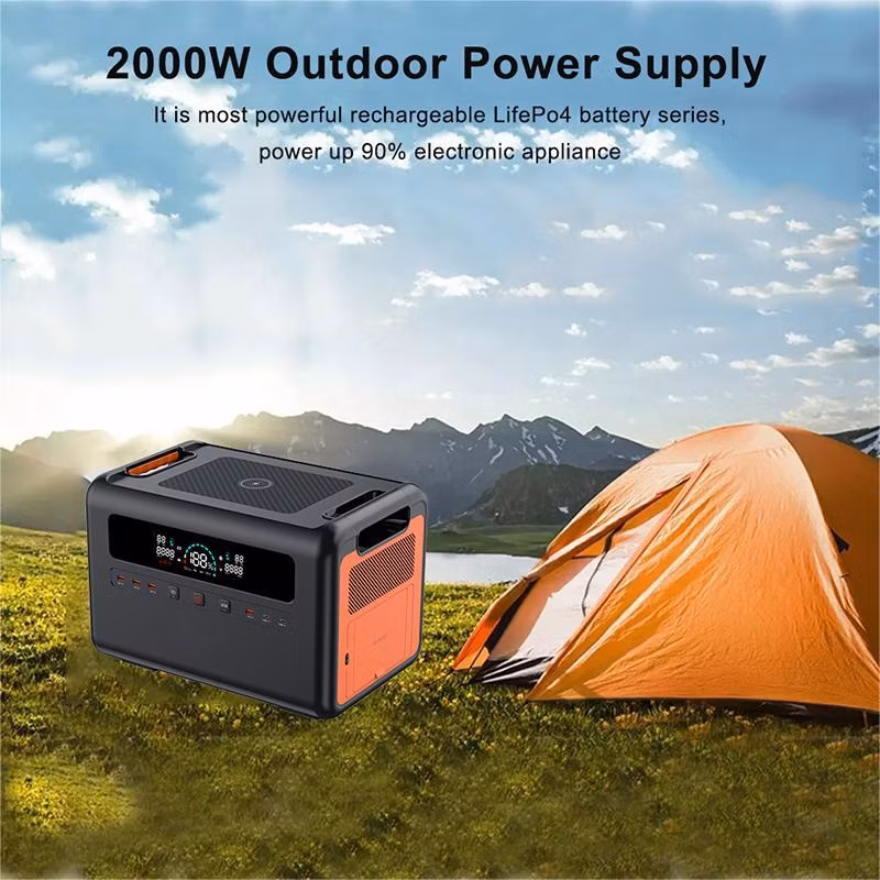 UPS Backup Power Supply 2000 Watts LiFePO4 Generators 220V Output Camping Emergency Portable Charging 2000W Energy Power Station
