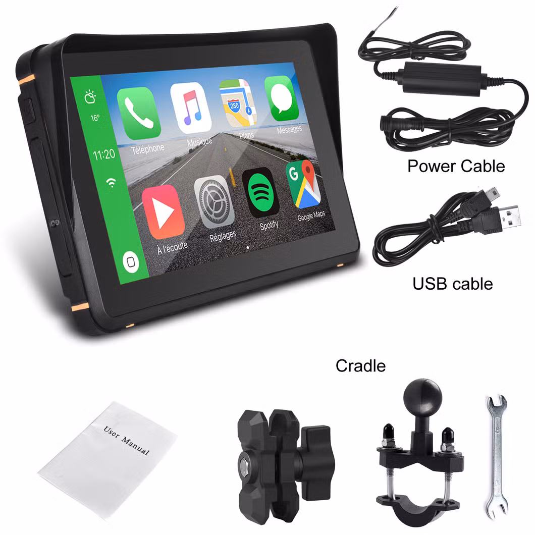 Universal Touch Screen Motorcycle Bike MP5 GPS Navigator Android Car DVD Player 7in Sunlight-Readable Display Car Video