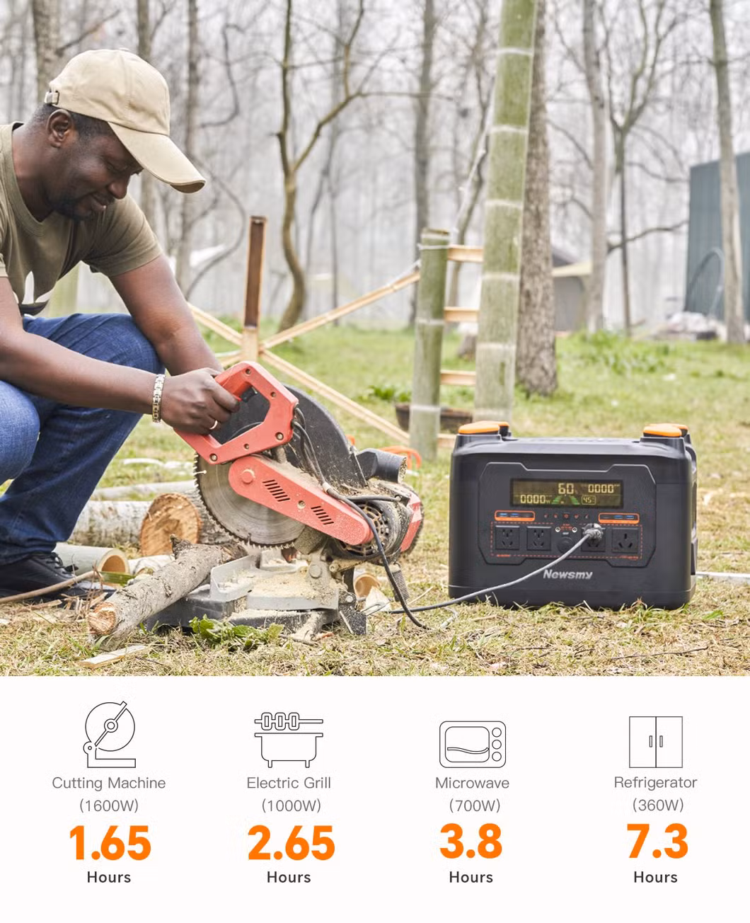Power Supply 3000W LiFePO4 Battery Backup UPS Portable Power Station Solar Generator