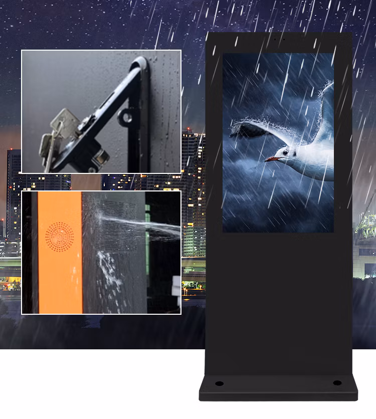 Intelligent Split Screen 32 Inch Vertical Standing LCD Digital Signage Android Outdoor Advertising Player