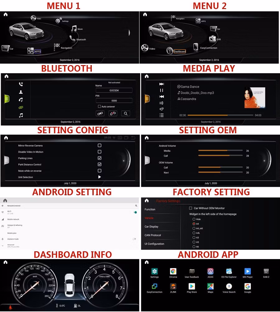 8.8inch Car Head Unit for Audi A4 B8 2009-2012 Multimedia Player Android 10.0 Car Radio DVD WiFi Google SWC Bt GPS Carplay