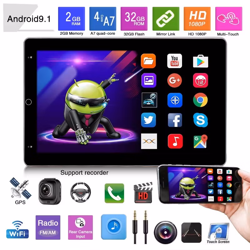 2.5D 2+32g Factory 10inch Android Car Video Single 1 DIN in Dash Car Radio GPS Navation with WiFi Mirror Link Android Car Stereo