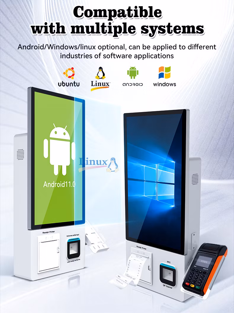 21.5 Inches Android Windows Fast Food Restaurant Touchscreen Self-Order Service Software