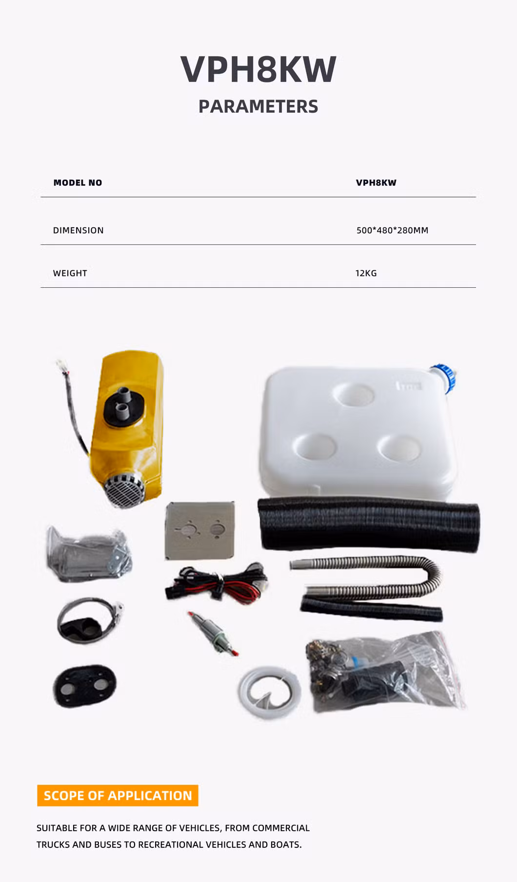 Remote Controlled Advanced Diesel Air & Water Heater System Trucks 2kw 5kw 8kw 12V/24V Voltage Options