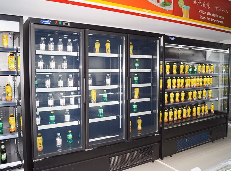 Commercial Freezer Vertical Transparent Glass Door Beverage Display Cabinets Mini-Fridge
