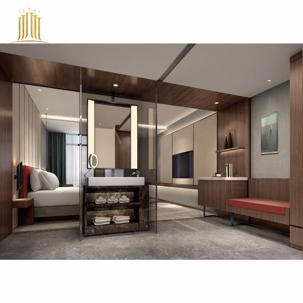 Customize Wooden Indoor Table Sofitel Hotel Furniture Guest Bed Room Furniture Set
