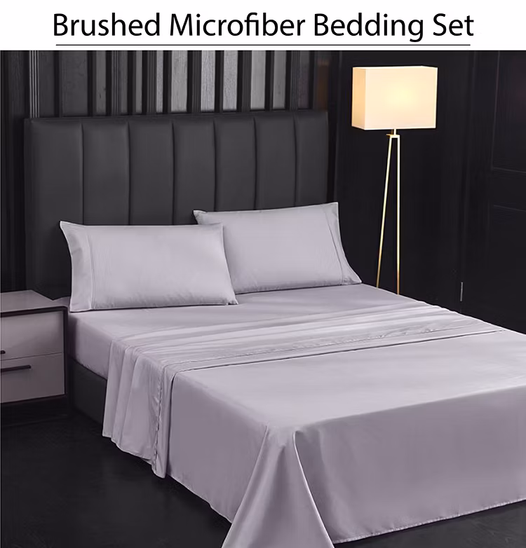 Wholesale Customized Luxury 4 Piece Extra Soft Hotel Elastic Fitted Bedding Sheet