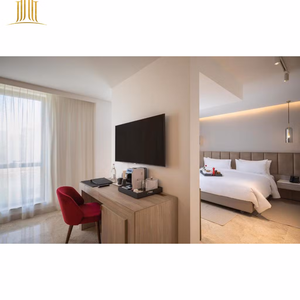 Customize Wooden Indoor Table Sofitel Hotel Furniture Guest Bed Room Furniture Set