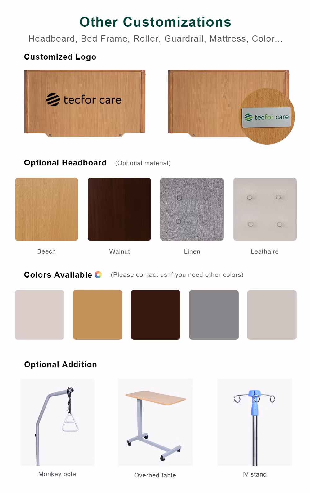 Hospital Bed with Electric Motor for Home Care Bedding Sheet Sets