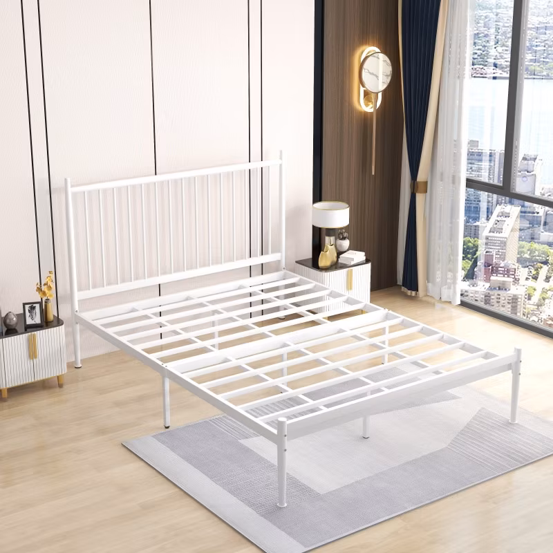 Facotry Sale Durable Custom White Iron Full Size Bed Frame for Home