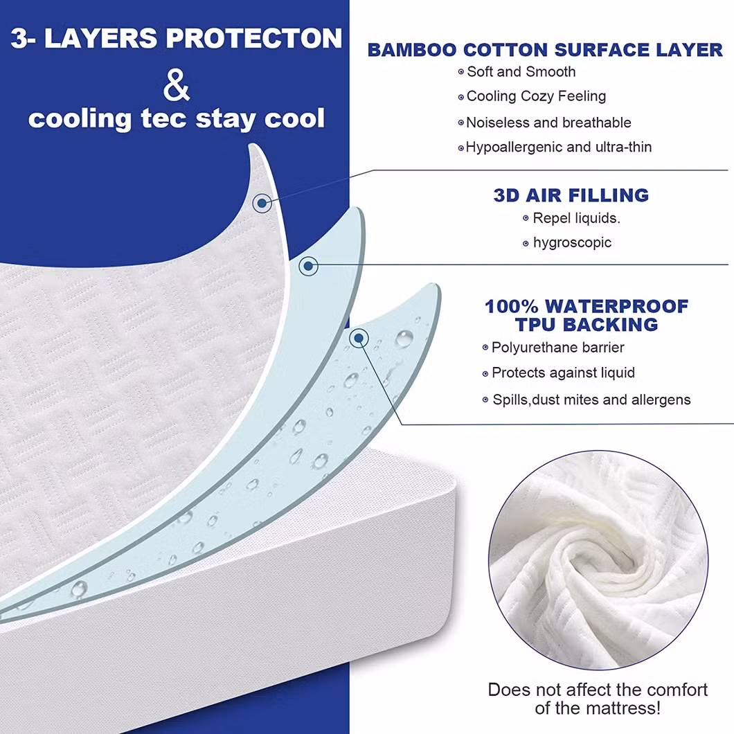 Waterproof Mattress Pad Cover Bed Wetting Noiseless Sheet for Kids Potty Training Mattress Protection