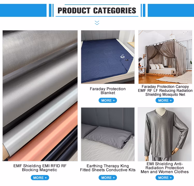 100% Pure Silver Fiber Earth Grounding Flat Sheets for Wellness Customized Queen Size