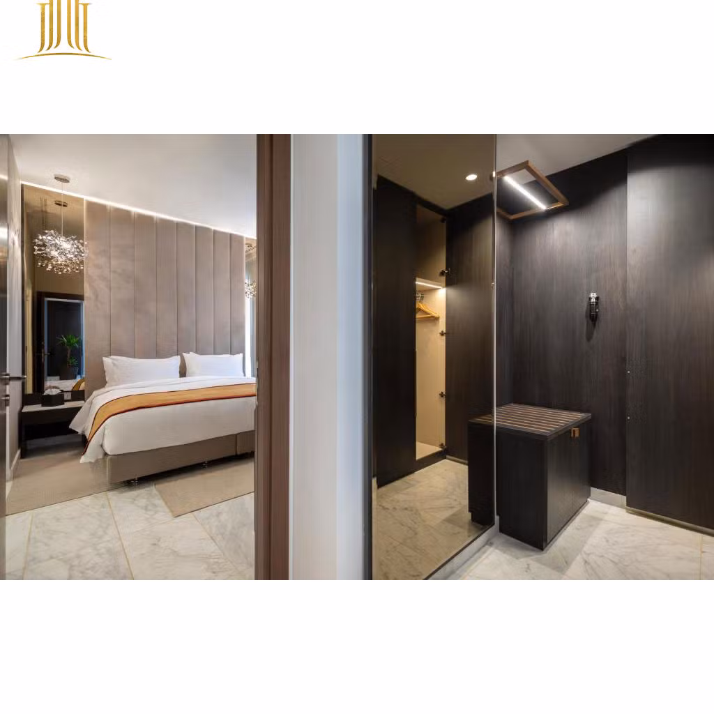 Customize Wooden Indoor Table Sofitel Hotel Furniture Guest Bed Room Furniture Set